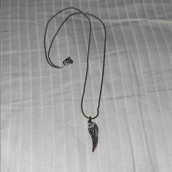 3/$12 Silver Necklace with Wing Pendant - Picture 3 of 3